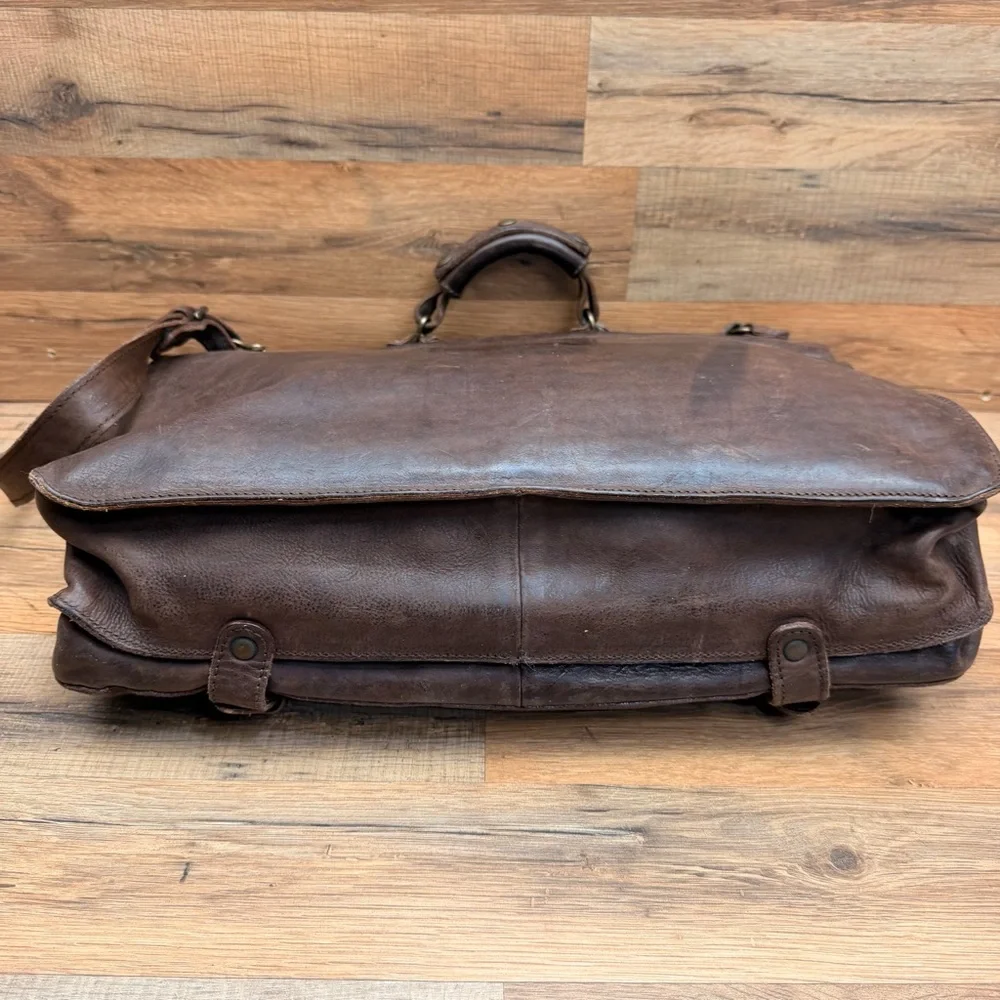 Ciola Firenze Italy Leather Day Pack Purse Brown Brown Leather Messenger Bag